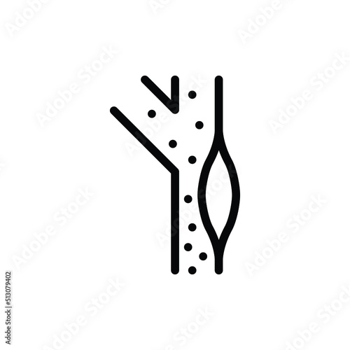 High cholesterol icon. Simple outline style. Artery blocked by cholesterol, atherosclerosis concept. Thin line vector illustration isolated on white background. EPS 10.