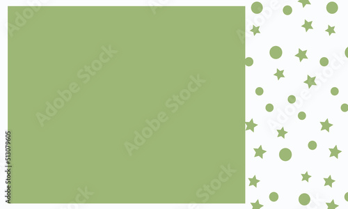 green background with stars and circles on the sides