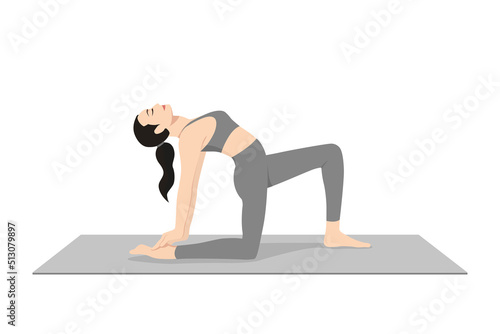 Camel Pose Variation One Leg In Front, Ustrasana Variation One Leg In Front