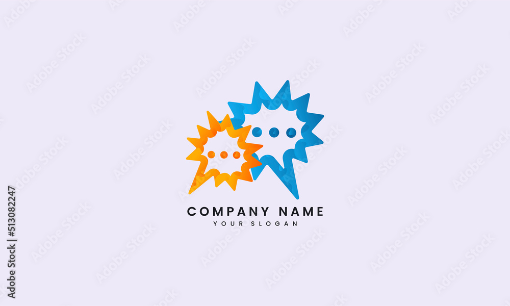 Spark Wave Blue and orange talk logo abstract Spark Wave Blue and orange talk logo abstract