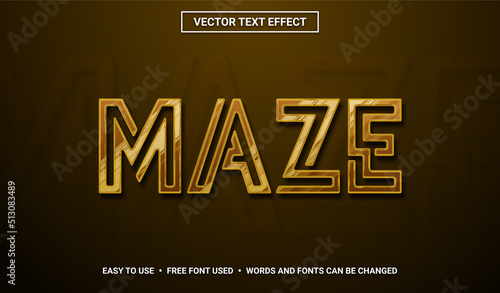 Maze Editable Vector Text Effect
