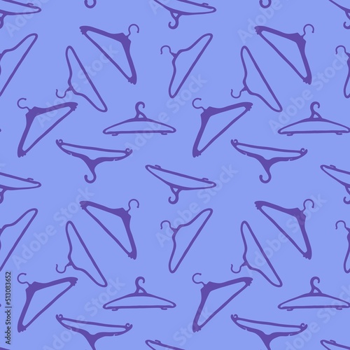 Cartoon seamless clothes hangers pattern for fabrics and wrapping paper and packaging and notebooks and shops and kids
