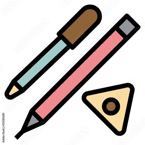 marking tools outline filled color icon
