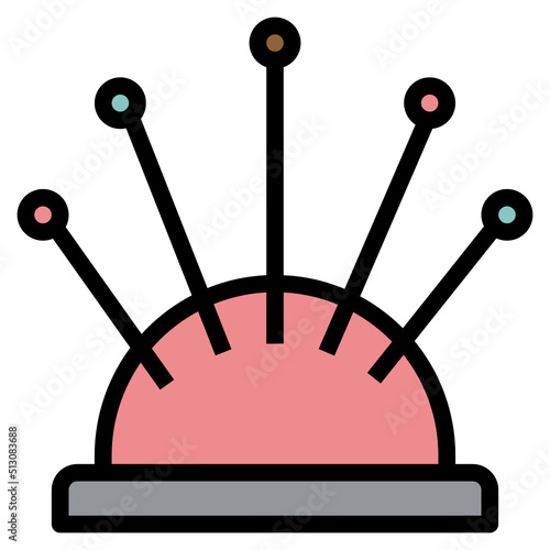 pincushion outline filled color icon