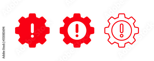 Technical problem icon vector illustration. Process or failure icon in applications. Concept of repair or maintenance symbol. Icon for Tech fault, glitch, disruption web element.