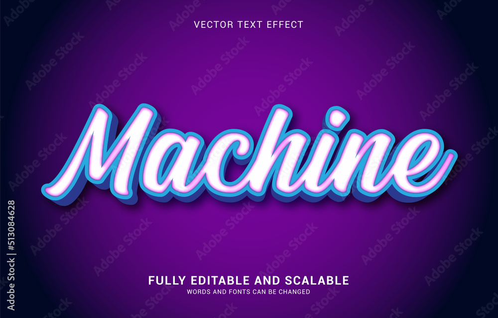 editable text effect, Machine style