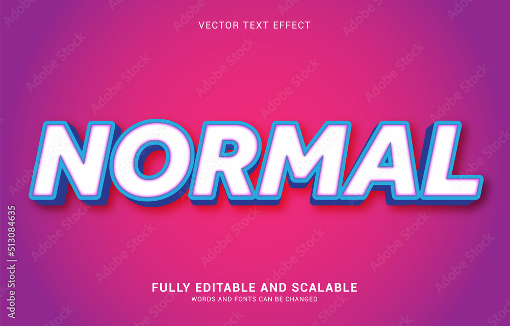 editable text effect, Normal style