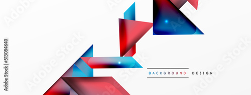 Dynamic 3d geometric abstract background. Triangles and other simple forms composition. Vector Illustration For Wallpaper, Banner, Background, Card, Book Illustration, landing page