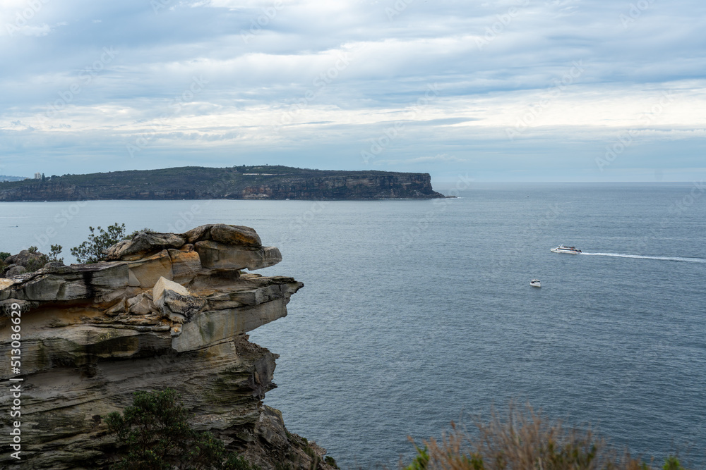 Ocean and cliff view of Watsons Bay to Hornby Lighthouse walk, Sydney Australia