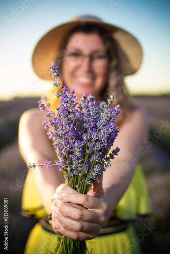 woman in lavender field photo