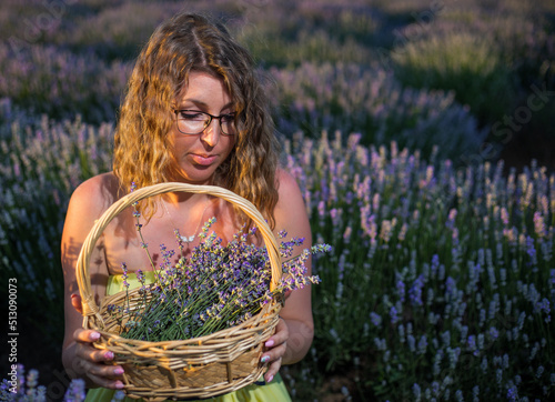 woman in lavender field photo