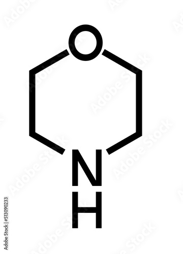 Morpholine Chemical Compound Flat Icon photo