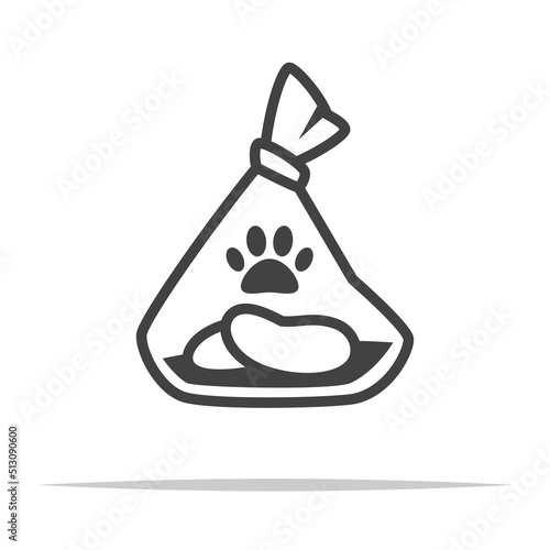 Dog poop in bag icon transparent vector isolated