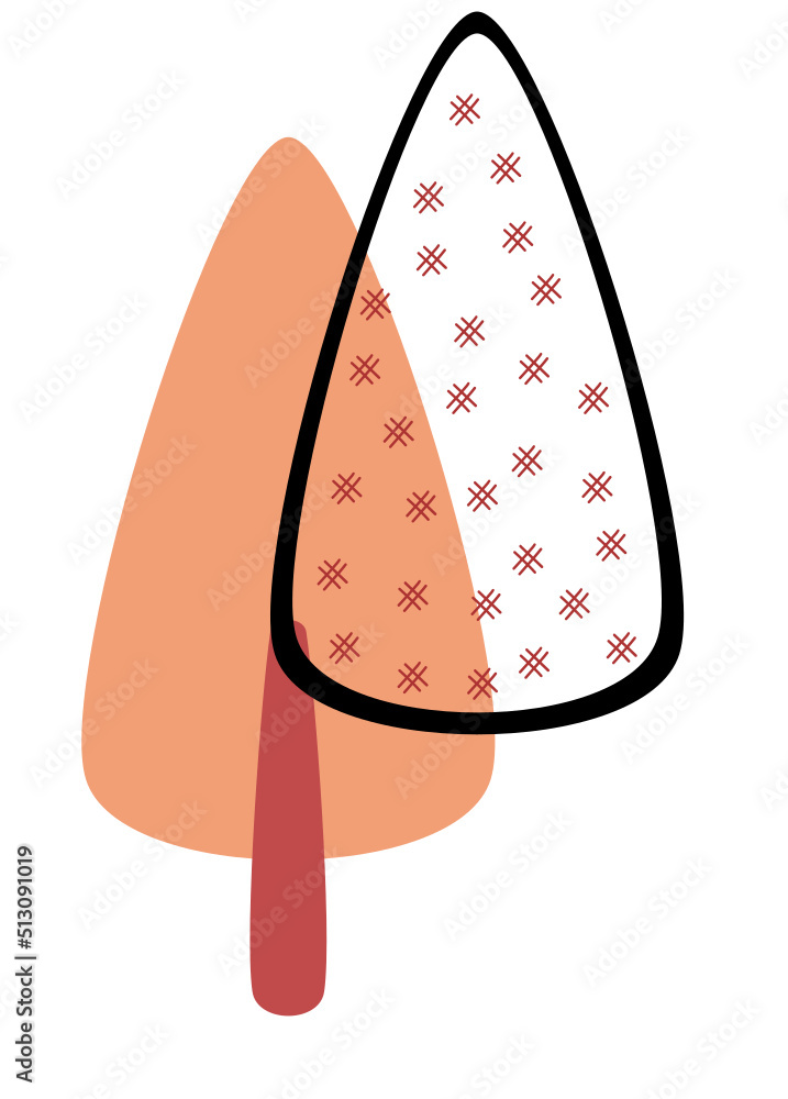 Cute Tree with Scribble Illustration Cute Tree with Scribble Illustration