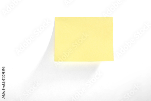 Blank yellow notepad on white