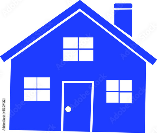 vector blue house icon