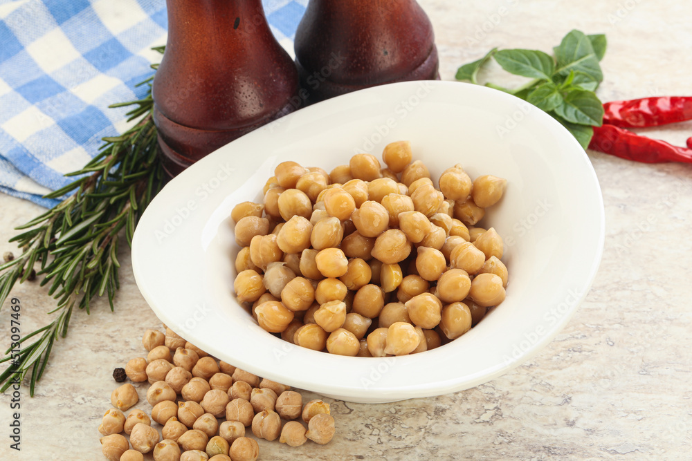 Boiled chickpea in the bowl Boiled chickpea in the bowl