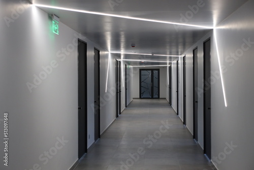 modern lighting in the corridor of the medical institution