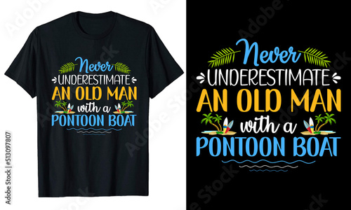 Never underestimate an old man Summer typography t-shirt design