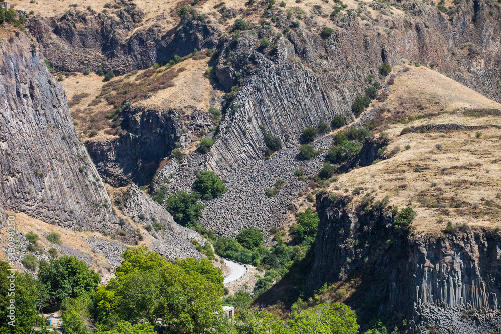 Garni gorge. Armenia. Symphony of stones from afar