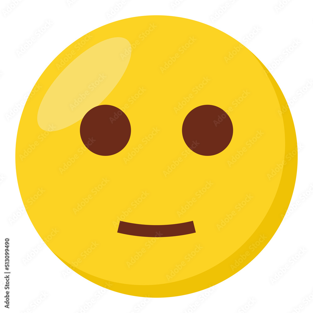 Fototapeta premium Happy face expression character emoji flat icon.