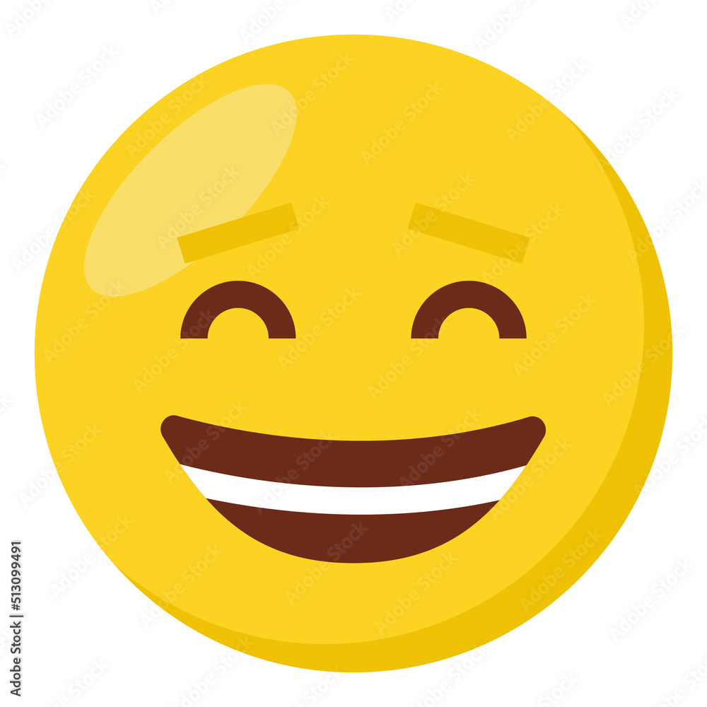 Happy face expression character emoji flat icon. Happy face expression character emoji flat icon.