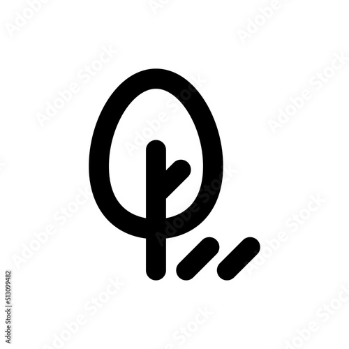 Simple shade tree icon, Vector outline icon on white background.