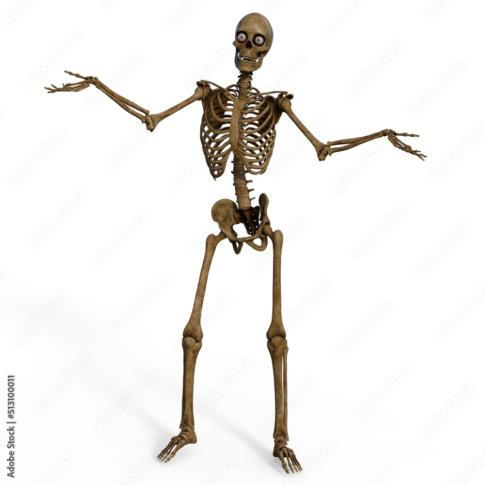 3d-illustration of an isolated fantasy skeleton 3d-illustration of an isolated fantasy skeleton