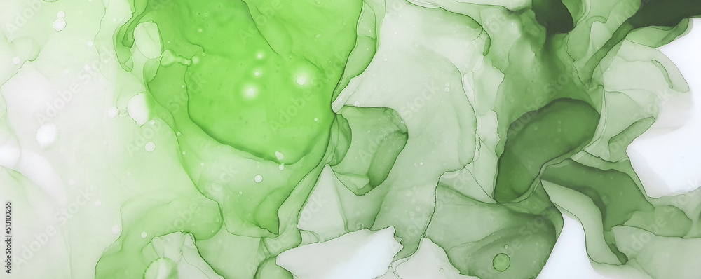 Obraz premium Modern creative watercolor background for trendy design. Colorful modern design art in green tones.