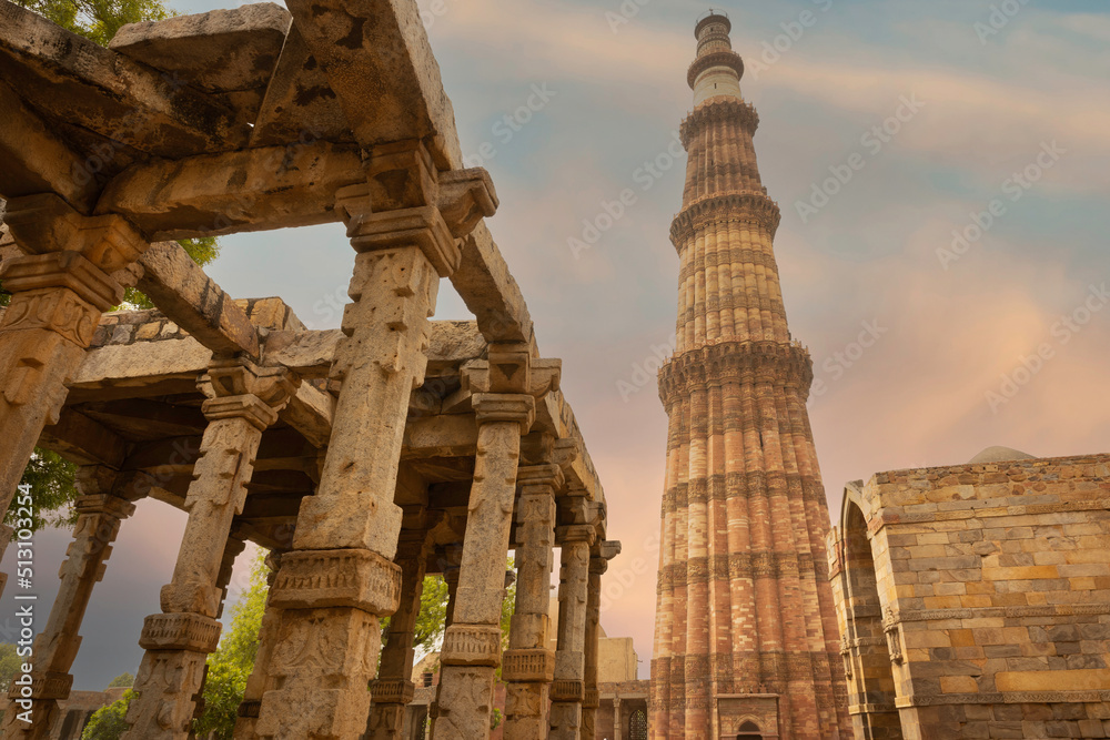 Famous Qutb Minar Complex, Delhi, India
