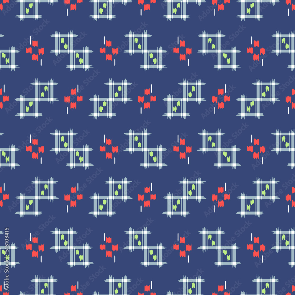 Naklejka premium Japanese Cross Shape Motif Vector Seamless Pattern