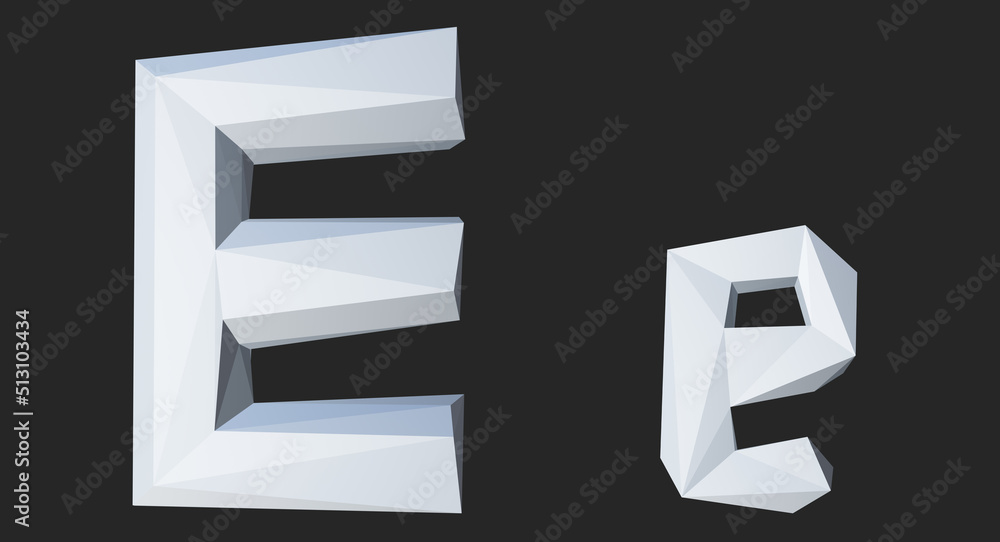 E alphabet letter 3d poly rendering. Font illustration Modern design. Premium Vector. E alphabet letter 3d poly rendering. Font illustration Modern design. Premium Vector.
