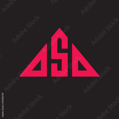 Initial letter OSO logo template, triange shape logotype - Vector