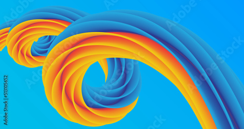 Fototapeta Naklejka Na Ścianę i Meble -  Abstract background using 3d wave pattern resembling a rope and in blue-yellow color