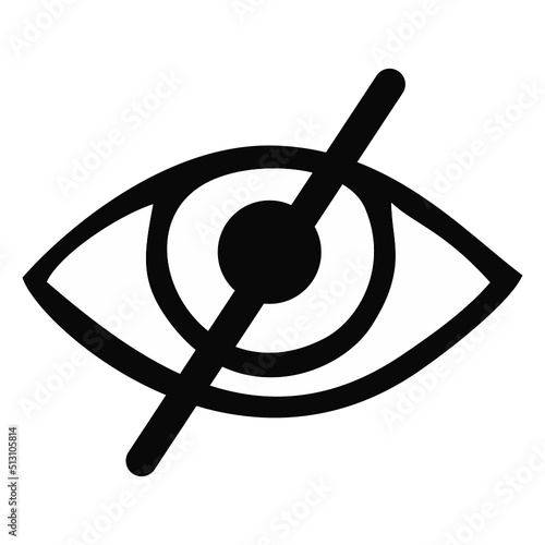 unseen or invisible icon doodle black line