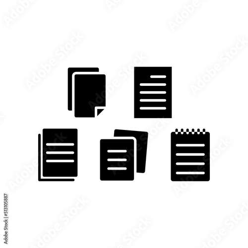 Paperwork Icon Set Vector Symbol Design Illustration