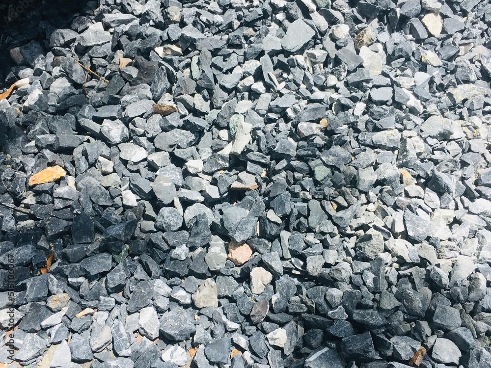A pile of stones prepared for use in construction. A pile of stones prepared for use in construction.
