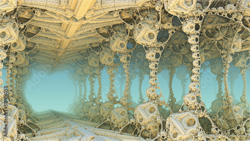 Fotografía Alien construction and structures, abstract fantastic shapes of ancient civiliza