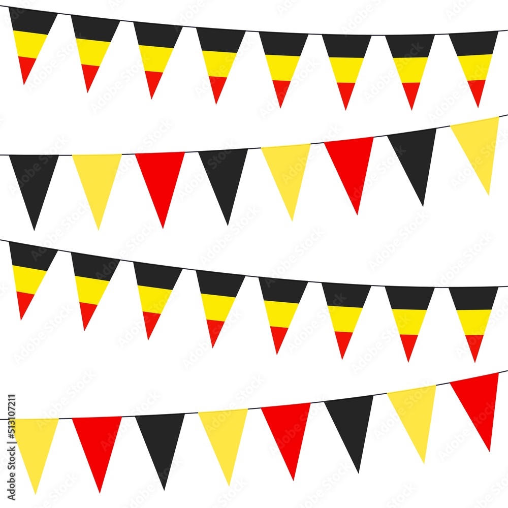 Fototapeta premium Garlands of Belgium on a white background 