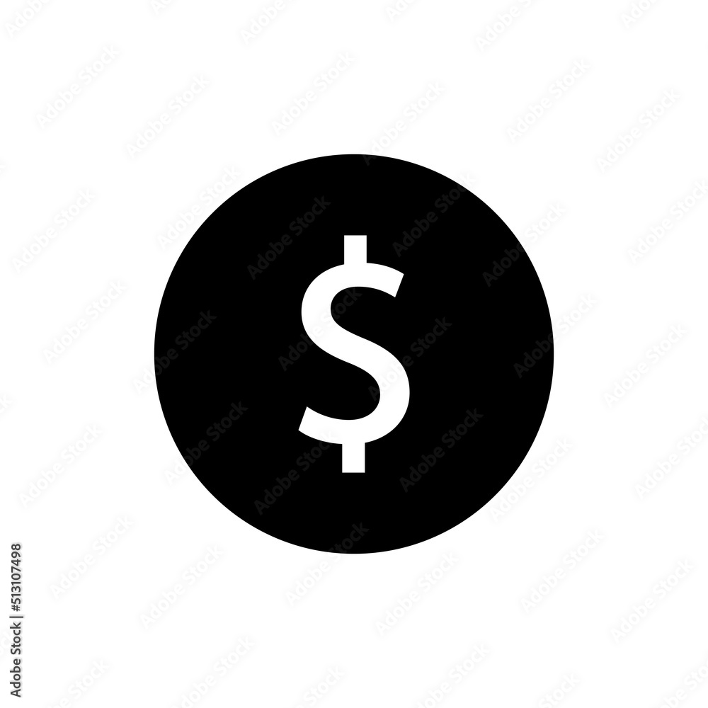 Dollar icon in black round Dollar icon in black round