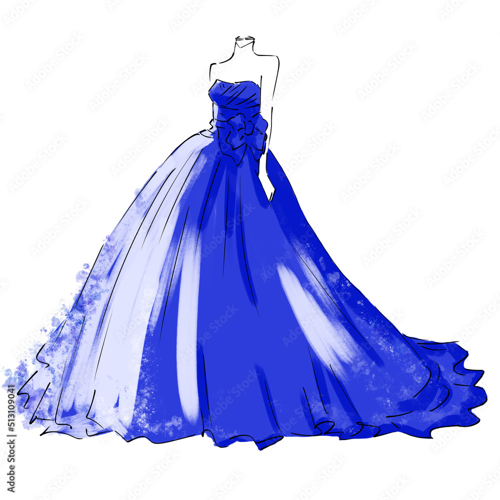 ウェディングドレス カラードレス ブルー Stock イラスト Adobe Stock