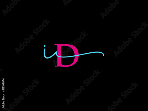 Colorful ID Logo Icon, Signature Id di Letter Logo Design For Luxury Fashion Brand Identity