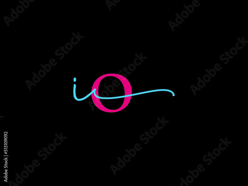 Colorful IO Logo Icon, Signature Io oi Letter Logo Design For Luxury Fashion Brand Identity