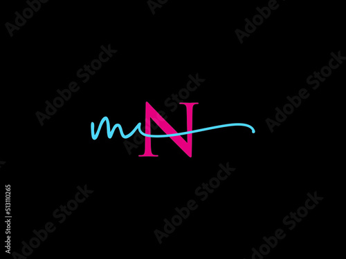 Signature MN Logo Icon, Monogram Mn nm Signature Logo Letter Vector For Wedding Business