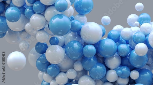 Bright blue and white balloons