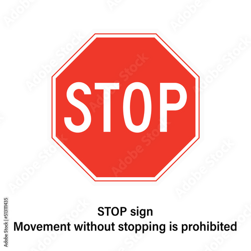 STOP road sign Traffic sign on white background