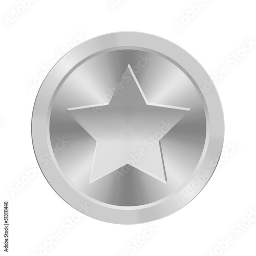Golden award medal with star Illustration from geometric shapes