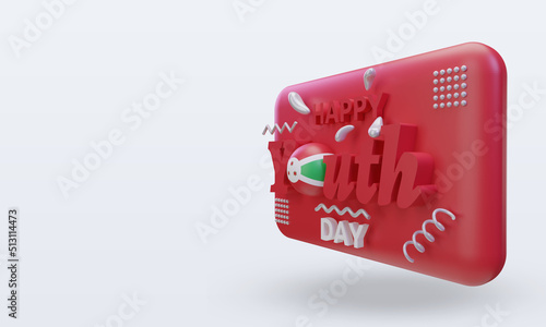 3d youth day Burundi flag rendering right view