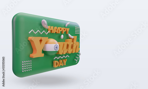 3d youth day India flag rendering left view