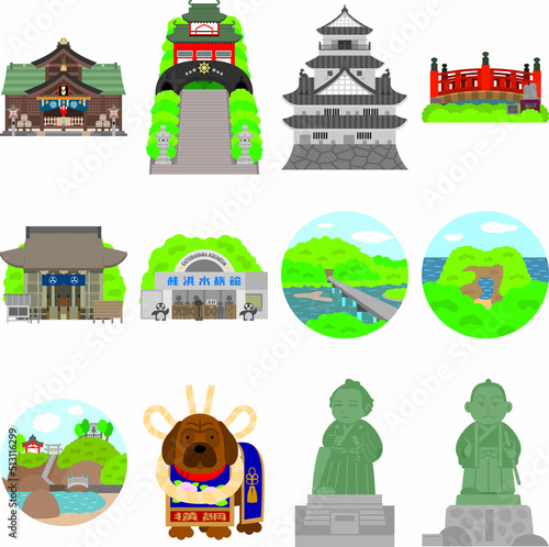 Schilderij op canvas 高知県ランドマーク
